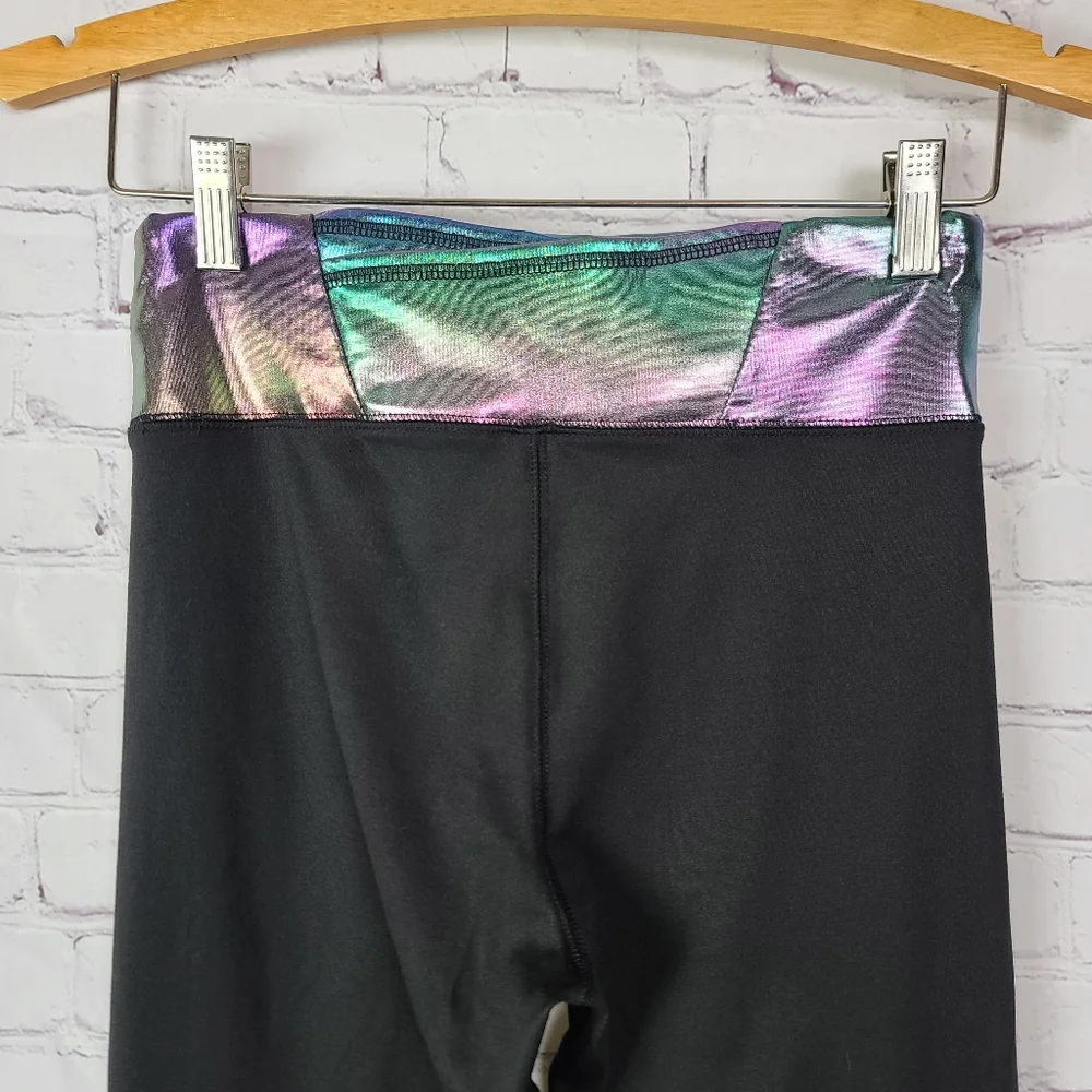 Justice Sport Cross Waistband Piped legs. Active Leggings. Black  Sz XL …